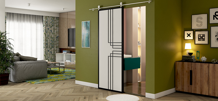 sliding bathroom door installation in Cameron Park